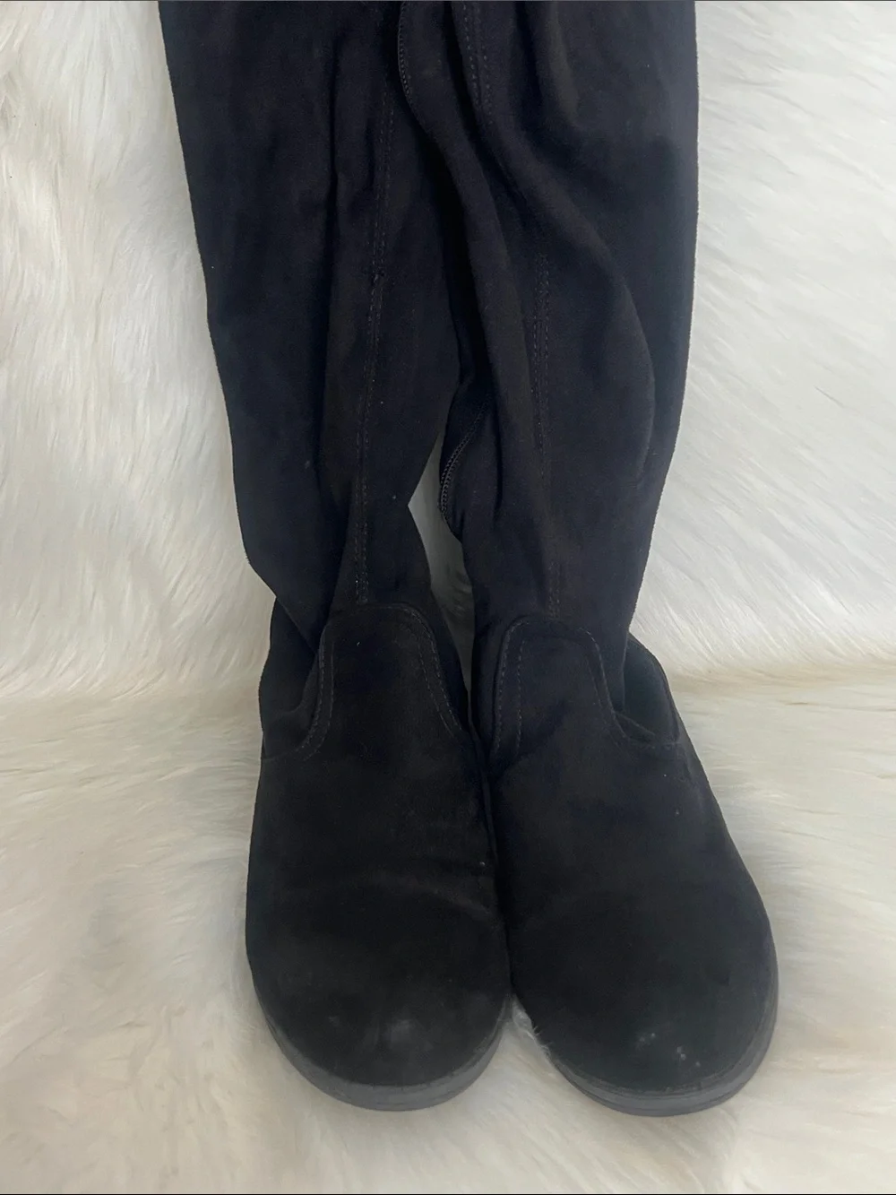 Bamboo Classic Black Over-the-Knee Women's Suede Boots